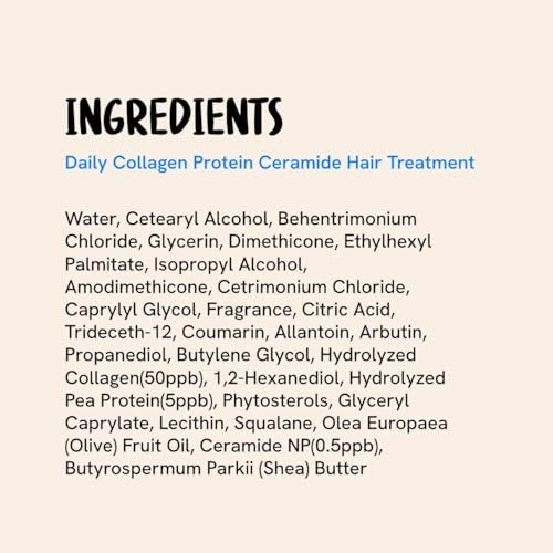 DEAR HAIR Daily Collagen Protein Ceramide Hair Treatment - Deep Conditioning Mask for Dry, Damaged Hair with Hydrolyzed Collagen & Pea Protein, Bond Repair, 3.38 fl oz - görsel 14