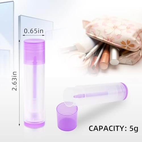 25 Pcs Clear Empty Lip Balm Tubes - Refillable Plastic Lip Balm Containers with Caps, 5.5ml DIY Lip Gloss and Lipstick Tubes - görsel 12