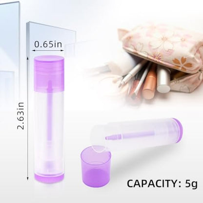 25 Pcs Clear Empty Lip Balm Tubes - Refillable Plastic Lip Balm Containers with Caps, 5.5ml DIY Lip Gloss and Lipstick Tubes