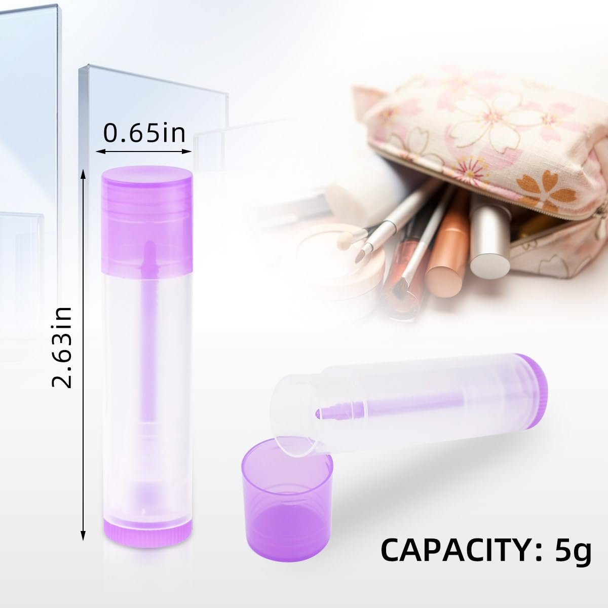 25 Pcs Clear Empty Lip Balm Tubes - Refillable Plastic Lip Balm Containers with Caps, 5.5ml DIY Lip Gloss and Lipstick Tubes - görsel 11