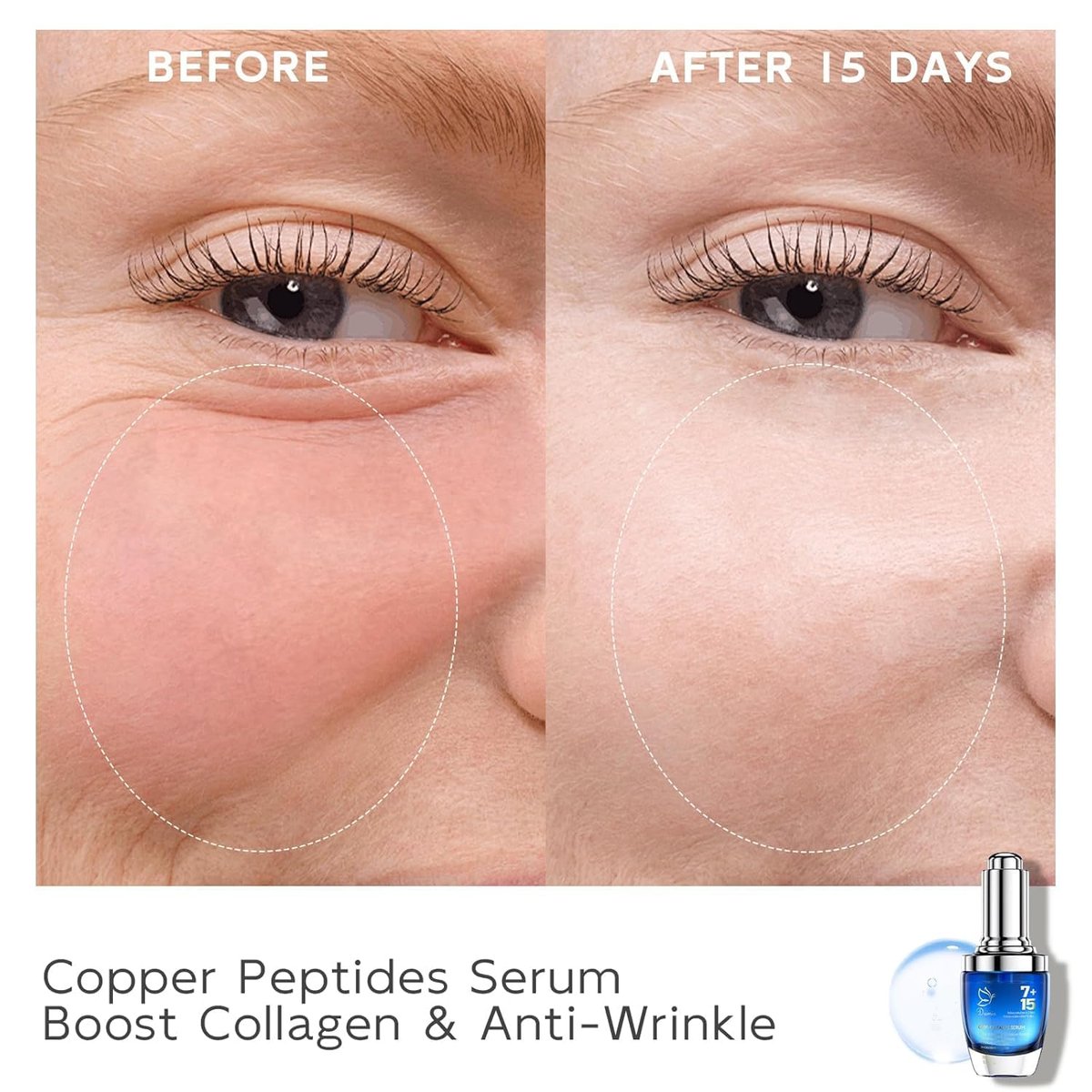 Copper Peptides Serum for Face - Peptides Collagen Renewal & Anti-Aging Serum with GHK-Cu, EGF, Hyaluronic Acid - Anti Wrinkle, Firming, Moisturizing Korean Skin Care, 25mL/0.88 Fl Oz Avelisse