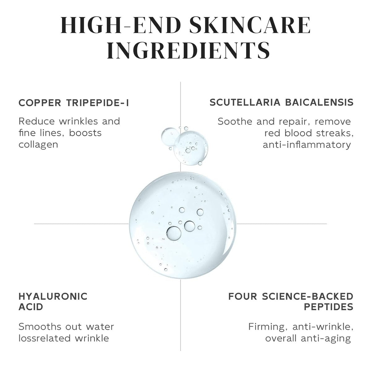 Copper Peptides Serum for Face - Peptides Collagen Renewal & Anti-Aging Serum with GHK-Cu, EGF, Hyaluronic Acid - Anti Wrinkle, Firming, Moisturizing Korean Skin Care, 25mL/0.88 Fl Oz Avelisse
