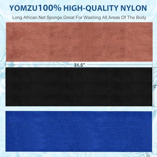YOMZU African Net Sponge Exfoliating Bath Sponge - 6 Pack, Long Scrubbing Rag for Shower Body Scrubber (Pink, Yellow, Purple, Coffee, Blue, Black) - görsel 12