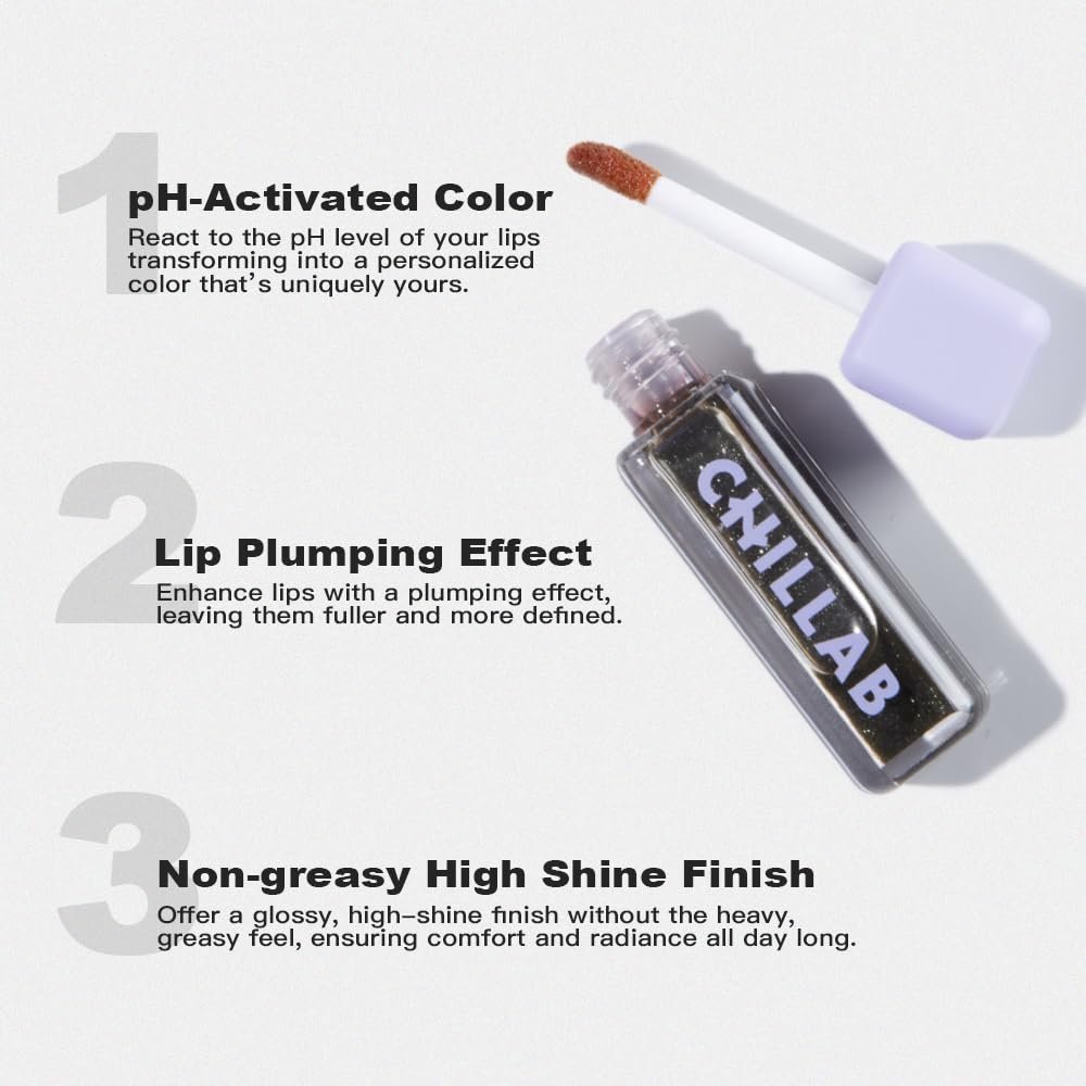Chillab Magic Black Plumping Lip Oil - Hydrating, Color-Adapting, High-Shine Gloss, Non-Sticky, Nourishing & Long-Lasting Lip Treatment - görsel 11
