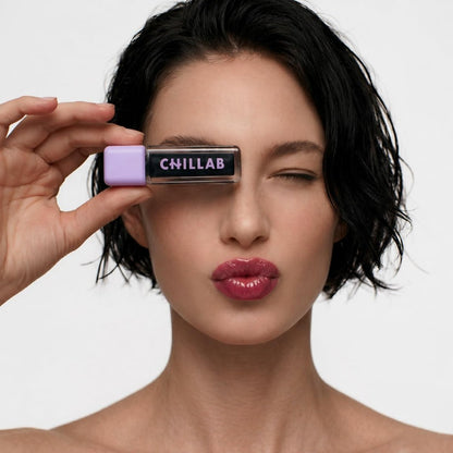 Chillab Magic Black Plumping Lip Oil - Hydrating, Color-Adapting, High-Shine Gloss, Non-Sticky, Nourishing & Long-Lasting Lip Treatment