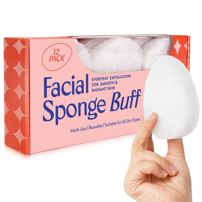 Berkland 12-Pack Facial Sponge Buff for Exfoliating – Gentle Daily Face Exfoliator Pads for Dead Skin & Makeup Removal, Reusable Exfoliating Pads for All Skin Types, Spa-Quality at Home