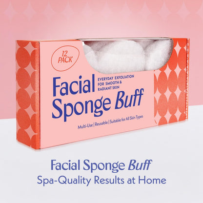 Berkland 12-Pack Facial Sponge Buff for Exfoliating – Gentle Daily Face Exfoliator Pads for Dead Skin & Makeup Removal, Reusable Exfoliating Pads for All Skin Types, Spa-Quality at Home