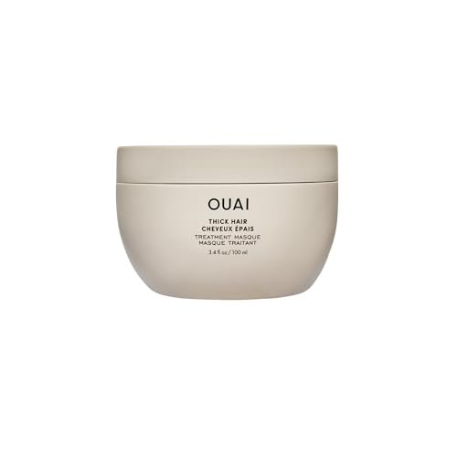 OUAI Thick Hair Mask - Restorative Treatment Masque with Almond Oil, Olive Oil & Hydrolyzed Keratin for Damaged Hair - Phthalate & Paraben Free - 3.4 oz Avelisse