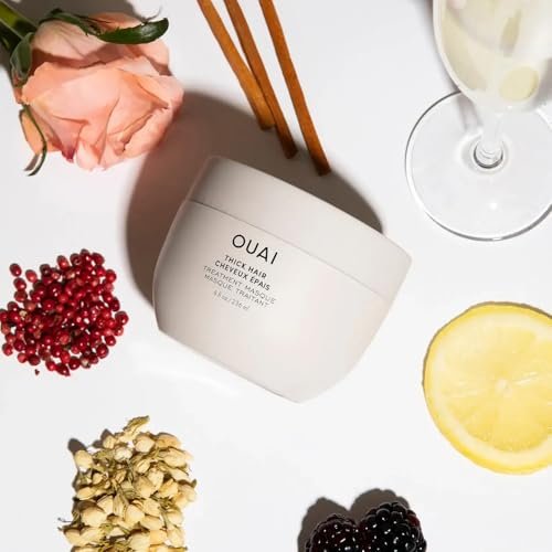 OUAI Thick Hair Mask - Restorative Treatment Masque with Almond Oil, Olive Oil & Hydrolyzed Keratin for Damaged Hair - Phthalate & Paraben Free - 3.4 oz Avelisse