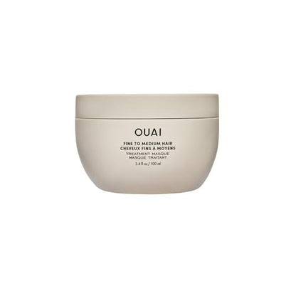 OUAI Fine to Medium Hair Treatment Masque - Hydrating Hair Mask with Shea Butter, Keratin & Panthenol - Repair, Shine & Moisture (3.4 oz)
