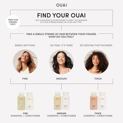 OUAI Fine to Medium Hair Treatment Masque - Hydrating Hair Mask with Shea Butter, Keratin & Panthenol - Repair, Shine & Moisture (3.4 oz)