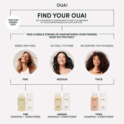 OUAI Fine to Medium Hair Treatment Masque - Hydrating Hair Mask with Shea Butter, Keratin & Panthenol - Repair, Shine & Moisture (3.4 oz)