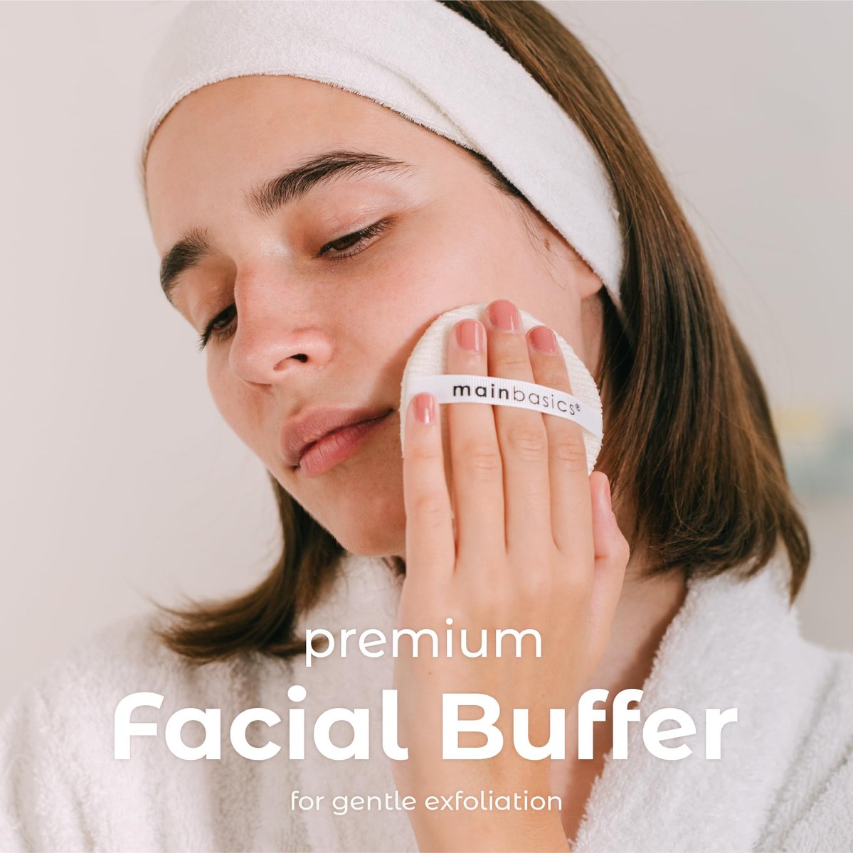 MainBasics Face Scrubber Exfoliator Pads (4-Pack) - Exfoliating Facial Cleansing Buffing Sponge - görsel 3