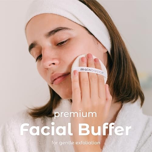MainBasics Face Scrubber Exfoliator Pads (4-Pack) - Exfoliating Facial Cleansing Buffing Sponge - görsel 4