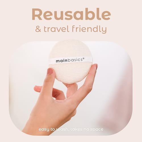 MainBasics Face Scrubber Exfoliator Pads (4-Pack) - Exfoliating Facial Cleansing Buffing Sponge - görsel 8