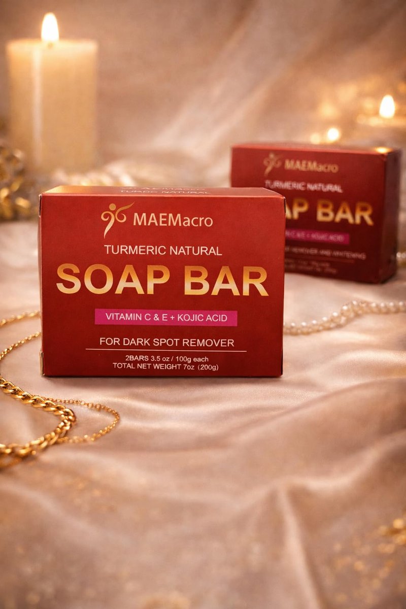 MAEMacro Turmeric & Kojic Acid Soap Bar with Vitamin C, Retinol, Collagen, Hyaluronic Acid, and Vitamin E – Dark Spot Corrector & Skin Tone Enhancer (2 Bars) - görsel 17