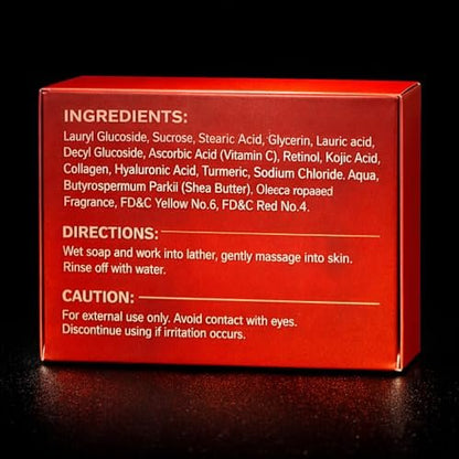MAEMacro Turmeric & Kojic Acid Soap Bar with Vitamin C, Retinol, Collagen, Hyaluronic Acid, and Vitamin E – Dark Spot Corrector & Skin Tone Enhancer (2 Bars)