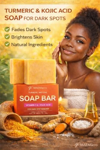 MAEMacro Turmeric & Kojic Acid Soap Bar with Vitamin C, Retinol, Collagen, Hyaluronic Acid, and Vitamin E – Dark Spot Corrector & Skin Tone Enhancer (2 Bars) - görsel 10