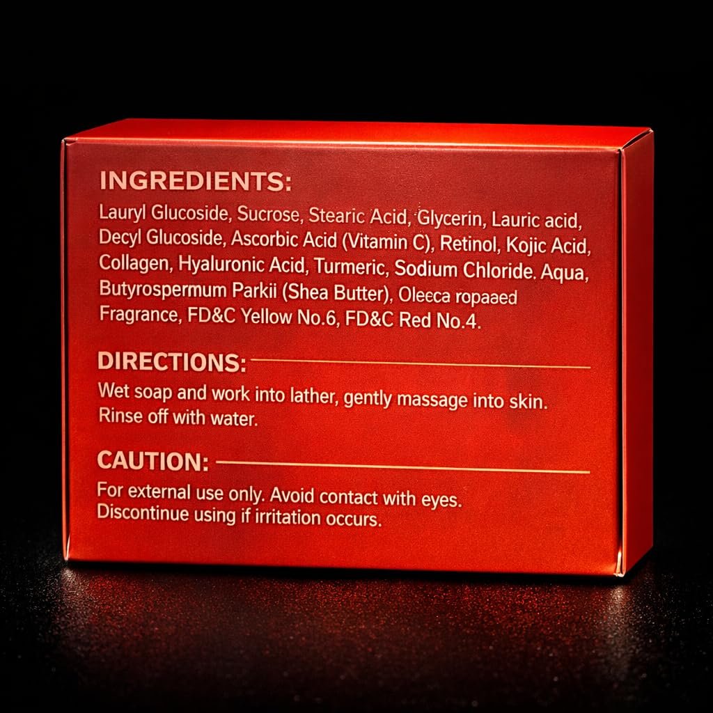 MAEMacro Turmeric & Kojic Acid Soap Bar with Vitamin C, Retinol, Collagen, Hyaluronic Acid, and Vitamin E – Dark Spot Corrector & Skin Tone Enhancer (2 Bars) - görsel 15