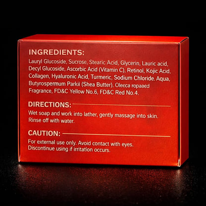MAEMacro Turmeric & Kojic Acid Soap Bar with Vitamin C, Retinol, Collagen, Hyaluronic Acid, and Vitamin E – Dark Spot Corrector & Skin Tone Enhancer (2 Bars)