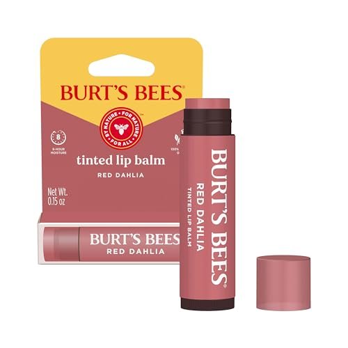 Burt's Bees Lip Tint Balm, Red Dahlia - Long Lasting 2 in 1 Tinted Lip Balm with Shea Butter for Natural Buildable Color - görsel 2