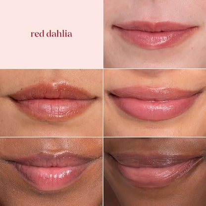 Burt's Bees Lip Tint Balm, Red Dahlia - Long Lasting 2 in 1 Tinted Lip Balm with Shea Butter for Natural Buildable Color