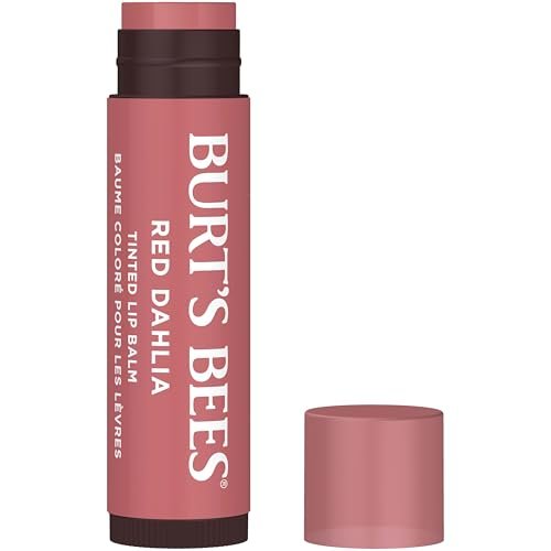 Burt's Bees Lip Tint Balm, Red Dahlia - Long Lasting 2 in 1 Tinted Lip Balm with Shea Butter for Natural Buildable Color - görsel 4