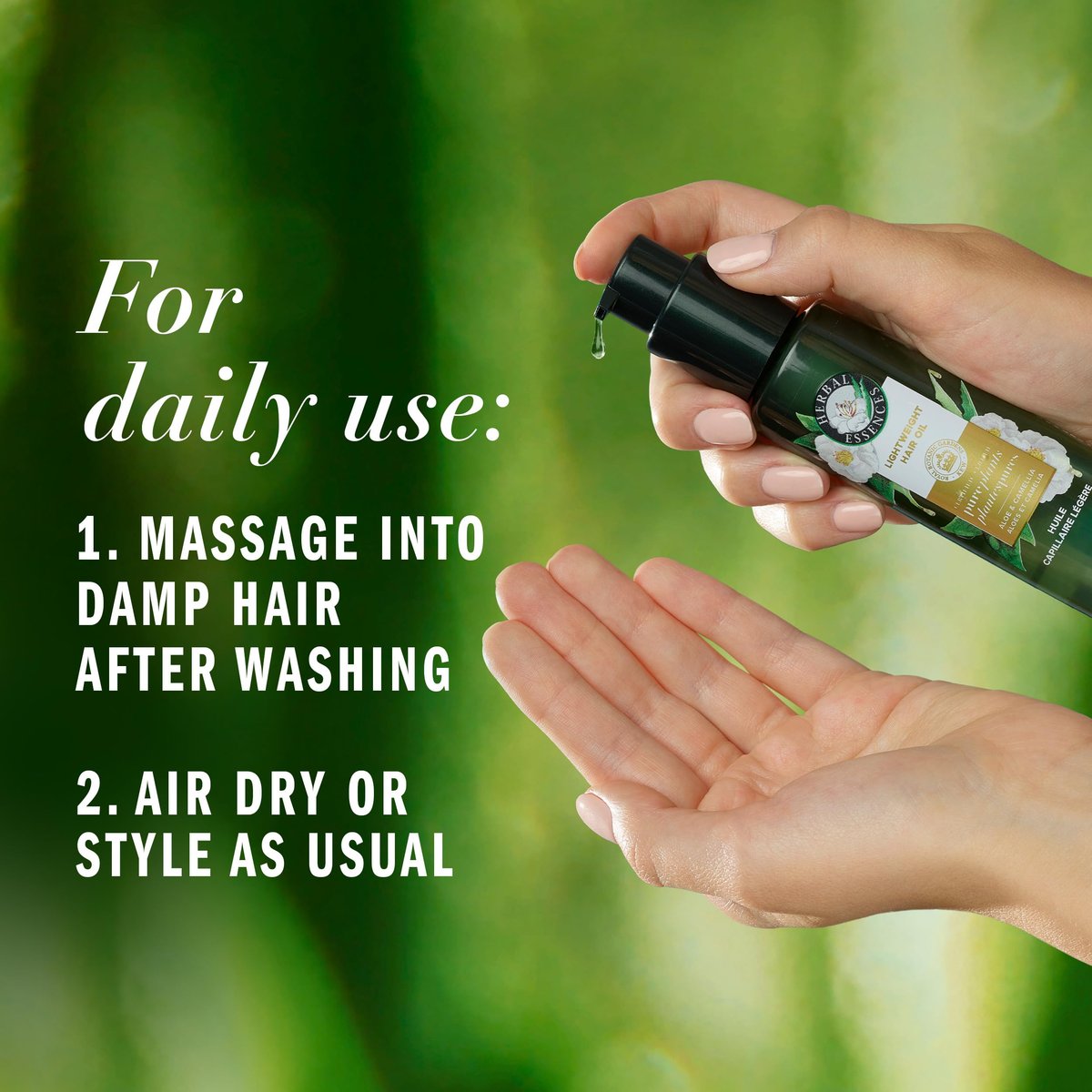 Herbal Essences Lightweight Hair Oil with Aloe and Camellia Flower Oil, 3.2 fl oz - görsel 3