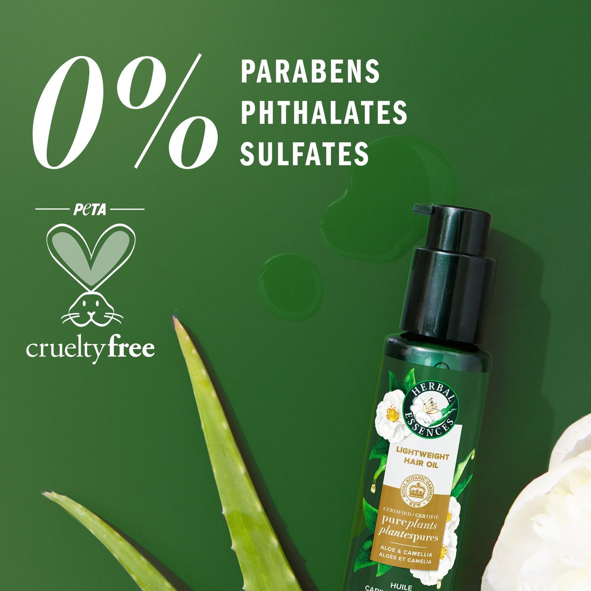 Herbal Essences Lightweight Hair Oil with Aloe and Camellia Flower Oil, 3.2 fl oz - görsel 5