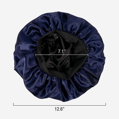 Red by Kiss Men's Silky Satin Hair Bonnet – Black/Reversible, Soft Anti-Frizz Fabric, No-Slip Wide Band, All Hair Types, Daily Wear