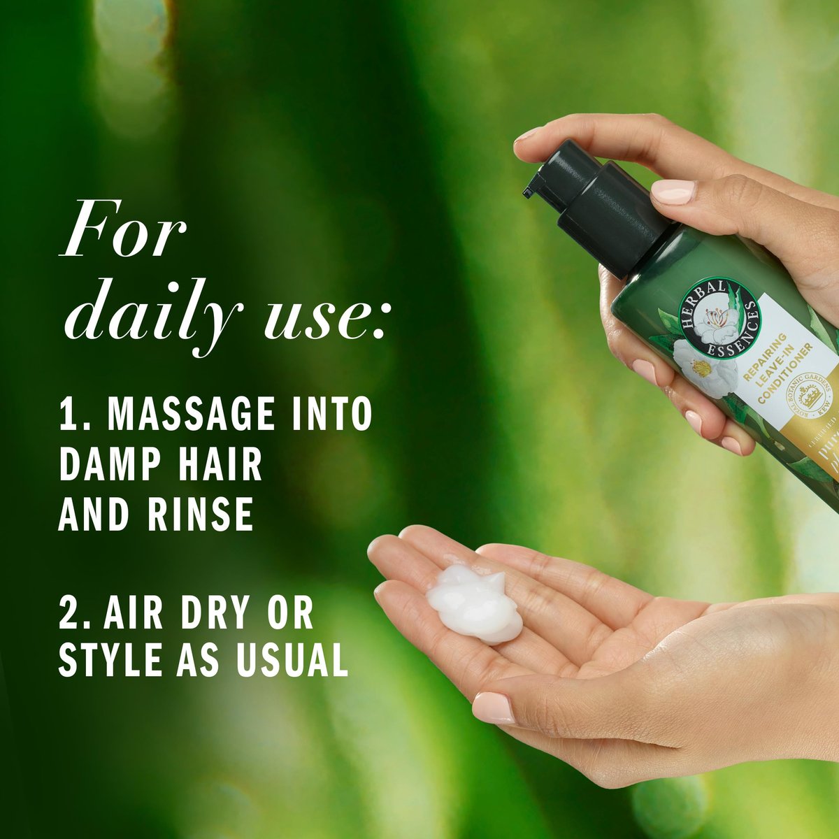Herbal Essences Repairing Leave-in Conditioner with Aloe and Camellia Flower Oil, 7.6 fl oz - görsel 3