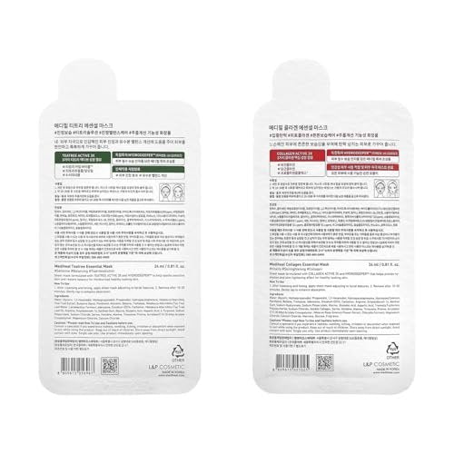 Mediheal Sheet Mask New Essential HERO 16 Pack – Hyaluronate, Tea Tree, Madecassoside, Vita | Korean Skincare Facial Mask Combo Gift Set Avelisse