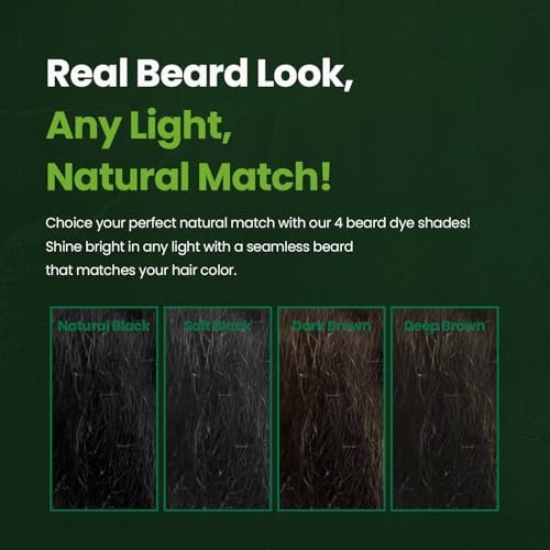 Herb Speedy Herb For Men Mustache & Beard Dye (Natural Black, 3 Pack) - PPD-Free, Ammonia-Free, Vegan & Gentle for Sensitive Skin Avelisse