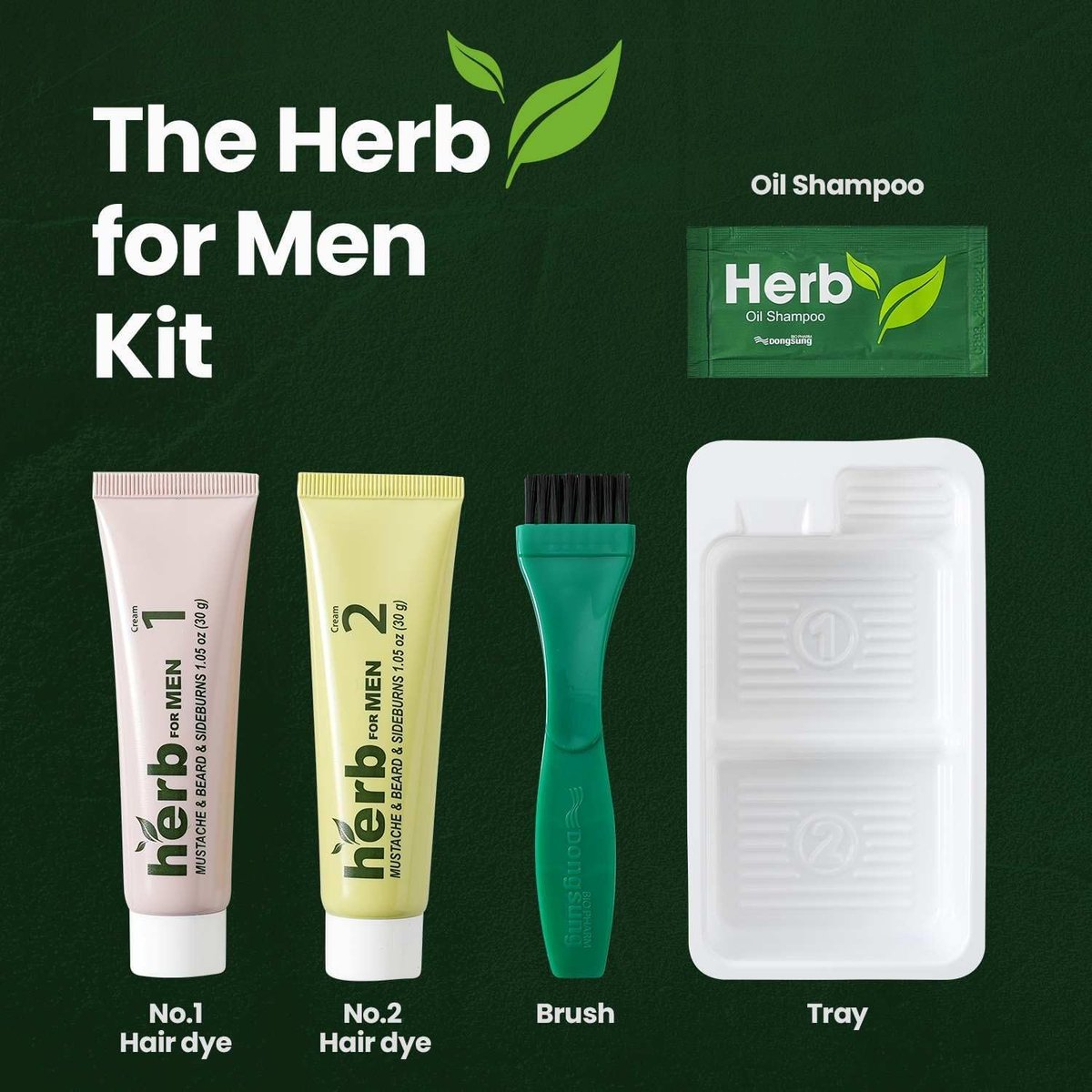 Herb Speedy Herb For Men Mustache & Beard Dye (Natural Black, 3 Pack) - PPD-Free, Ammonia-Free, Vegan & Gentle for Sensitive Skin Avelisse