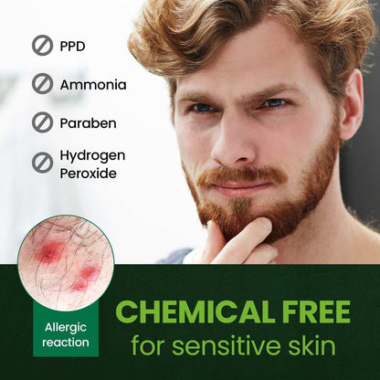 Herb Speedy Herb For Men Mustache & Beard Dye (Natural Black, 3 Pack) - PPD-Free, Ammonia-Free, Vegan & Gentle for Sensitive Skin Avelisse