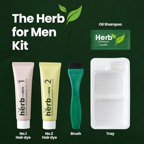 Herb Speedy Herb For Men Mustache & Beard Dye (Natural Black, 3 Pack) - PPD-Free, Ammonia-Free, Vegan & Gentle for Sensitive Skin Avelisse
