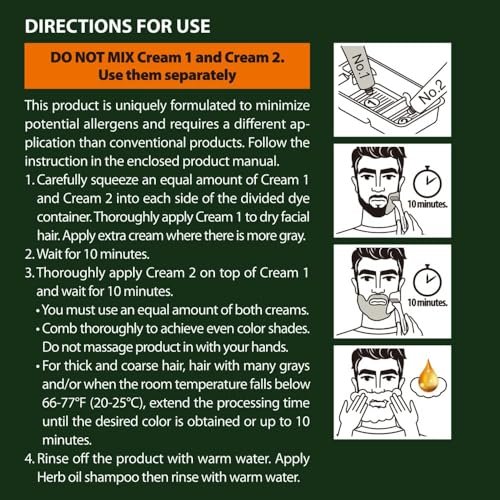 Herb Speedy Herb For Men Mustache & Beard Dye (Natural Black, 3 Pack) - PPD-Free, Ammonia-Free, Vegan & Gentle for Sensitive Skin Avelisse