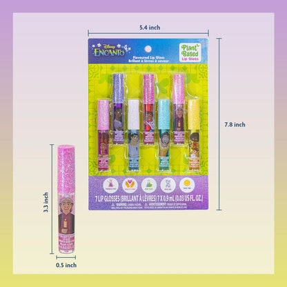 Townley Girl Encanto 7-Piece Kids Lip Gloss Set - Vegan Makeup for Ages 3+