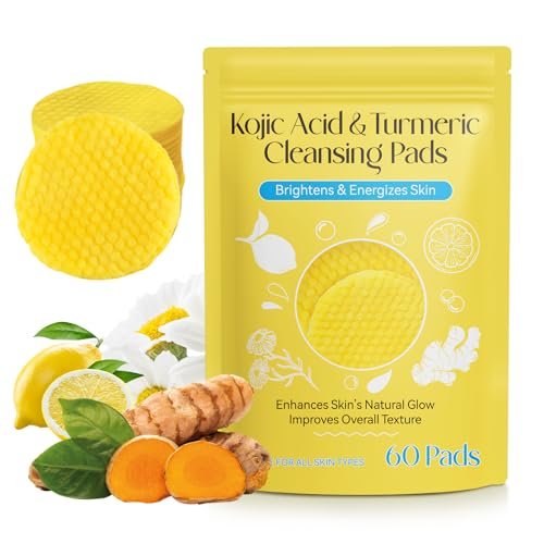 Kojic Acid and Turmeric Cleansing Pads for Face - 60 Pcs, Exfoliating & Balancing Skin Oil & Water - görsel 2