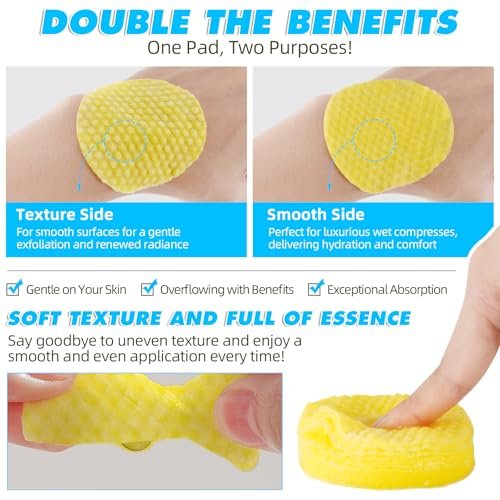 Kojic Acid and Turmeric Cleansing Pads for Face - 60 Pcs, Exfoliating & Balancing Skin Oil & Water - görsel 12
