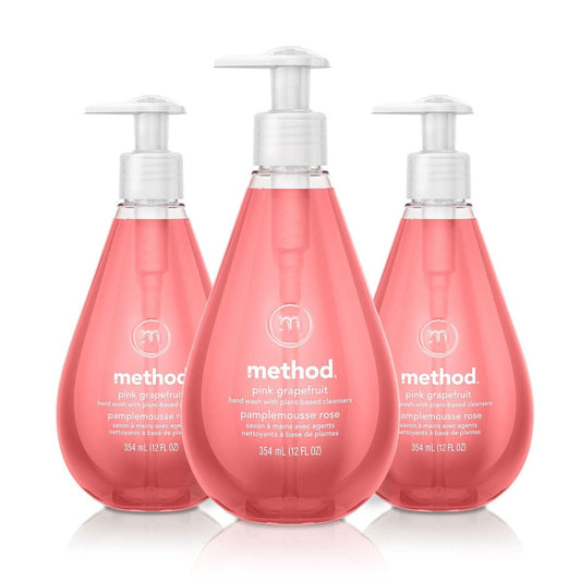 Method Gel Hand Soap, Pink Grapefruit, 12 Ounce (Pack of 3) – Refill & Biodegradable Formula Avelisse