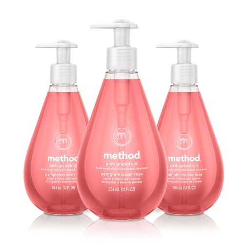 Method Gel Hand Soap, Pink Grapefruit, 12 Ounce (Pack of 3) – Refill & Biodegradable Formula Avelisse