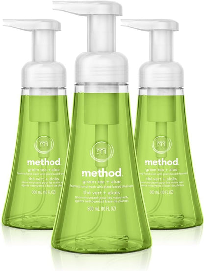 Method Foaming Hand Soap, Green Tea + Aloe, 10 Ounce (Pack of 3) – Gentle & Refreshing Hand Wash Avelisse