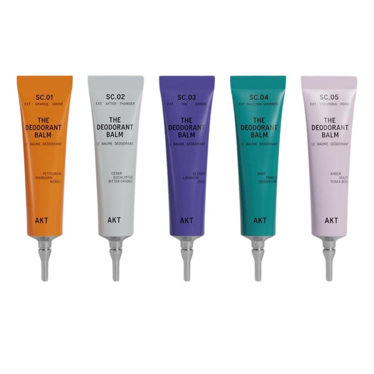 AKT Mini Deodorant Balms Discovery Set - 5 Natural Cream Deodorants for Men and Women, Aluminum-Free, Plastic-Free, Award-Winning Avelisse