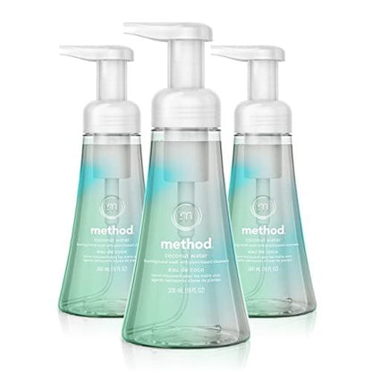 Method Foaming Hand Wash, Coconut Water, 10 Ounce (Pack of 3) - Gentle & Effective Clean