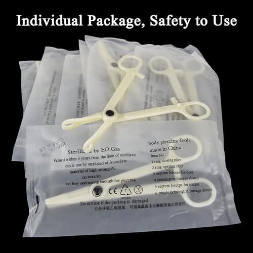 judero Piercing Kit 36-Piece - Professional Piercing Clamps, Forceps & Clean Tools for Ear, Nose & Body (12G-20G) - görsel 10