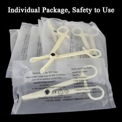 judero Piercing Kit 36-Piece - Professional Piercing Clamps, Forceps & Clean Tools for Ear, Nose & Body (12G-20G)