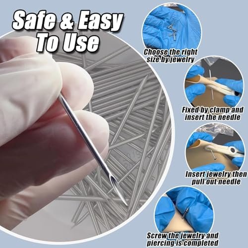 judero Piercing Kit 36-Piece - Professional Piercing Clamps, Forceps & Clean Tools for Ear, Nose & Body (12G-20G) - görsel 8