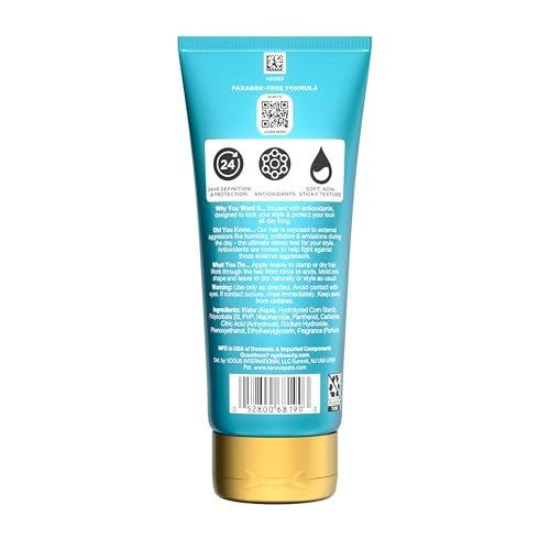OGX Antioxidants + Touchable Hold Gel - Medium Hold Hair Styling Gel for 24 Hour Definition & Frizz Control, Anti-Humidity, Soft Non-Sticky Texture, Paraben-Free, 6 fl. oz - görsel 17