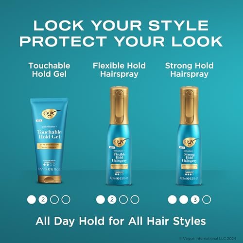 OGX Antioxidants + Touchable Hold Gel - Medium Hold Hair Styling Gel for 24 Hour Definition & Frizz Control, Anti-Humidity, Soft Non-Sticky Texture, Paraben-Free, 6 fl. oz - görsel 12